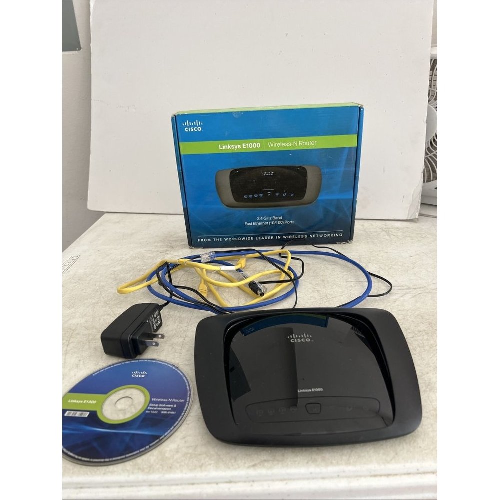 ⚡️Cisco Linksys E1000 Wireless-N 2.4GHz Band Fast Ethernet Ports 10/100 Router